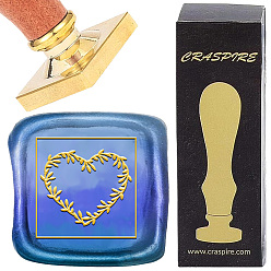 Сердце Наборы штампов для скрапбукинга своими руками, 1золотой цвет поликарбоната, латунная восковая печать, головка штампа с ручкой из поликарбоната, сердце, штамп: 1 мм