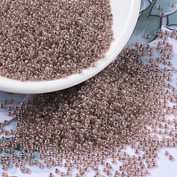 (RR224) Cocoa Lined Crystal MIYUKI Round Rocailles Beads, Japanese Seed Beads, (RR224) Cocoa Lined Crystal, 11/0, 2x1.3mm, Hole: 0.8mm, about 1100pcs/bottle, 10g/bottle
