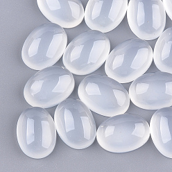 WhiteSmoke Translucent Resin Cabochons, Oval, WhiteSmoke, 7.5~8x6x3mm