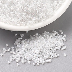 (DB0222) Белый Опаловый AB Бусины miyuki delica, цилиндр, японский бисер, 11/0, (дБ 0222) белый опал, 1.3x1.6 мм, Отверстие : 0.8 мм , около 10000 шт / 50 г