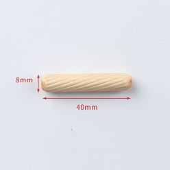 Античный Белый Деревянные рифленые штифты Schima, старинный белый, 40x8 мм