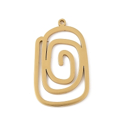 Золотой 304 подвески из нержавеющей стали, вихревые, золотые, 32.5x19.5x1.5 мм, отверстие : 1.5 мм