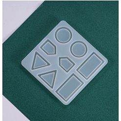 White DIY Linking Ring Silicone Molds, Resin Casting Molds, For UV Resin, Epoxy Resin Jewelry Pendants Making, Mixed Shape, White, 84x84x7mm