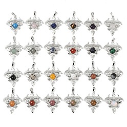 Смешанные камни Подвески-треугольники из натуральных и синтетических смешанных драгоценных камней, подвески из латунных камней, платина, стойки покрытие, смешанные окрашенные и неокрашенные, 41.5x34.5x5.5~7 мм, отверстие : 8.5x5.5 мм