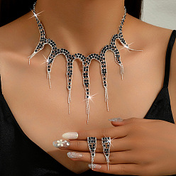 Реактивный Самолет Ожерелья с подвесками из сплава осьминога и серьги-гвоздики, серебряные, струя, 300 мм