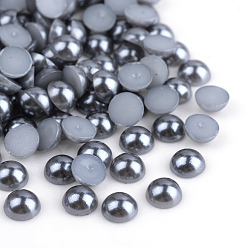 Slate Gray ABS Plastic Cabochons, Imitation Pearl, Half Round, Slate Gray, 3x1.5mm, about 10000pcs/bag