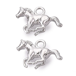 Платина Латунные подвески, лошади прелести, платина, 14x21x5 мм, отверстие : 2.5 мм