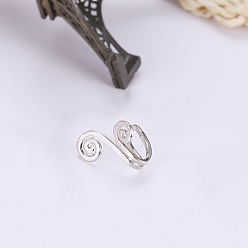 Платина Железные серьги-манжеты, водоворот, платина, 17 мм