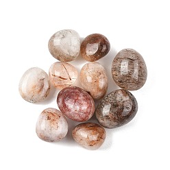 Rutilated Кварц Натуральные рутиловые кварцевые бусины, обваленные камни, нет отверстий / незавершенного, самородки, 20~56x18~30.5x8~28 мм