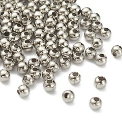 Stainless Steel Color 304 Stainless Steel Hollow Round Seamed Beads, for Jewelry Craft Making, Stainless Steel Color, 3x3mm, Hole: 1mm