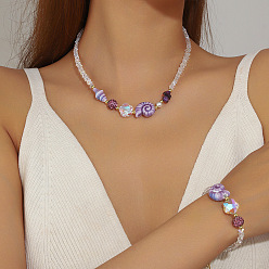 Shell Shape Ожерелья и браслеты из жемчужных бусин из сплава, стразов, стекла, фарфора и пластика, золотые, раковина, колье: 16.54 дюйм (42 см)