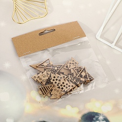 Рождественская елка Незавершенные подвесные украшения из дерева, для новогодних украшений, рождественская елка, 3x3 см