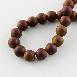 С Фиолетовым Покрытием Немагнитные синтетический гематит бисер пряди, матовые, класс А, круглые бусины для браслета решений, с фиолетовым покрытием, 4 мм, отверстия: 1 мм, 100 шт / нитка