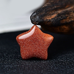 Камень с Пылевым Золотом Синтетические украшения из авантюрина в виде звезд, для украшения рабочего стола домашнего офиса, 15x15 мм