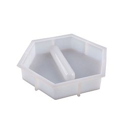 Шестиугольник Пищевые силиконовые формы для ваз своими руками, формы для литья смолы, шестиугольник, 225x195x42 мм