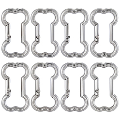 Платина 10шт. цинковый сплав карабины для скалолазания, пружинные затворы, кость, платина, 48.5x28x4 мм, внутренний диаметр: 39.5x19 мм