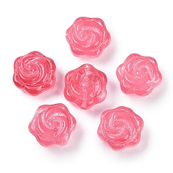 Светло-Вишневый Прозрачная аэрозольная краска стеклянные шарики, роза, светло-вишневый, 15x15x8 мм, отверстие : 1.2 мм