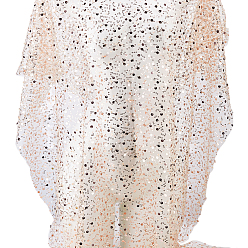 Фора Сетчатая ткань из полиэстера с пайетками, для украшения костюмов, оранжевые, 1300x4 мм, 1 двор/шт.