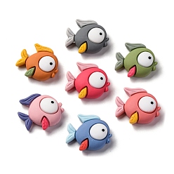 Fish Тема морских организмов непрозрачная смола декоден кабошоны, разноцветные, рыба, 20~27x21~26x7~9 мм