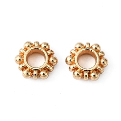 Light Gold Alloy Beads Spacers, Cadmium Free & Lead Free,, Flower, Light Gold, 11x4mm