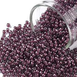 (1075) Crystal Berry Wine Lined Toho runde Rocailles, japanische Rocailles, (1075) Kristallbeerenwein ausgekleidet, 11/0, 2.2 mm, Bohrung: 0.8 mm, über 1110pcs / Flasche, 10 g / Flasche