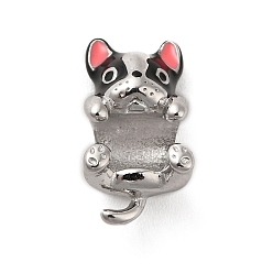 Нержавеющая Сталь Цвет 304 эмаль нержавеющей стали европейские шарики, бусины с большим отверстием, собака, цвет нержавеющей стали, 16x8.5x7 мм, отверстие : 4.5 мм