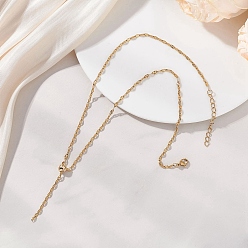 Золотой 2Регулируемая длина в мм 304Текстурированная цепочка-лариата из нержавеющей стали, золотые, 16.54 дюйм (42 см)