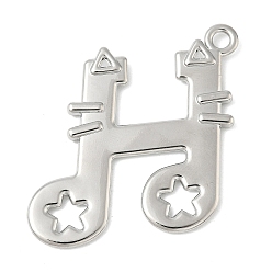 Платина Подвески из сплава , стойки покрытие, музыкальная нота, платина, 38x38.5x2.5 мм, отверстие : 2.8 мм