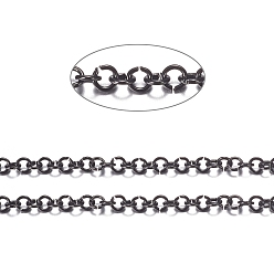 Черный 304 из нержавеющей стали цепи Роло, с катушкой, для изготовления ювелирных изделий, несварные, чёрные, 3x0.6 мм, около 32.8 футов (10 м) / рулон