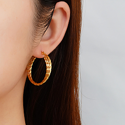 Золотой Элегантные 304 геометрические серьги-кольца из нержавеющей стали для ежедневного ношения у женщин, золотые, 32.31x36.14 мм