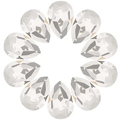 Прозрачный 10 шт. Прозрачные стеклянные подвески, граненые, слеза, для люстры хрустальные подвесные подвески, прозрачные, 49x33x16.5 мм, отверстие : 1.6 мм