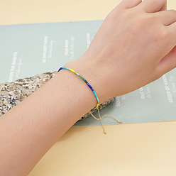 (52) Непрозрачная лаванда Регулируемые плетеные браслеты из стеклянных бусин для женщин, колонка, разноцветные