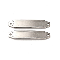 Stainless Steel Color Non-Tarnish 201 Stainless Steel Connector Charms, Curved Hexagon Links, Stainless Steel Color, 30x6x0.8mm, Hole: 1.4mm