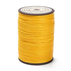 Золотистый Круглая вощеная нить из полиэстера, микро шнур макраме, витой шнур, для шитья кожи, золотые, 0.55 мм, около 131.23 ярдов (120 м) / рулон