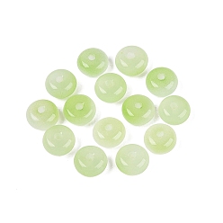 Hellgrün Backfarbe, Imitation von Jade, Glasperlen, Rondell, hellgrün, 7.5~8.5x4~5 mm, Bohrung: 1.5~1.8 mm, ca. 2500 Stk. / 1000 g