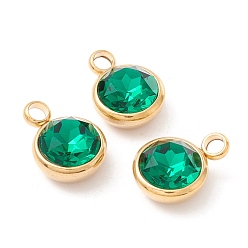 Темный Голубой Ионное покрытие (ip) 304 нержавеющая сталь с k9 стеклом, реальный 18 k позолоченный, темные голубые, 13.5x10x6.5 мм, отверстие : 2.5 мм