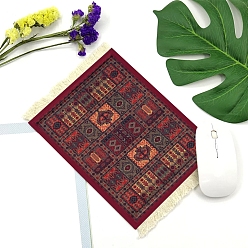 Коричневый Коврик для мыши из резины с бархатной тканью, коврик для мыши, богемный элемент прямоугольник, коричневые, 270x180x2 мм