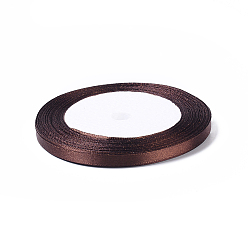 Brown Single Face Satin Ribbon, Polyester Ribbon, Brown, 1/4 inch(6mm), about 25yards/roll(22.86m/roll), 10rolls/group, 250yards/group(228.6m/group)