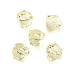 Светлый Золото-желтый Стекло имитация австрийских хрустальных бусин, многоугольник, граненые, светлый золотарник желтый, 7x7.5x7.5 мм, отверстие : 1.2 мм