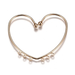 Золотой Латунные ушные манжеты, с 3 горизонтальными петлями, золотые, 50x28x4 мм, 6 датчик, отверстие : 1.8 мм