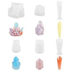 Белый 6 шт 6 стили силиконовые формы, для уф-смолы, изготовление ювелирных изделий из эпоксидной смолы, белые, 19~53x20~70 мм, 1 шт / стиль