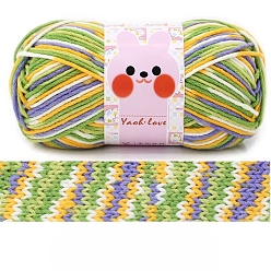 Зеленый лайм Шерстяная пряжа, пряжа для вязания крючком, для свитера, шапки, носков, детских одеял, сегмент окрашенный, зеленый лайм, 3.5~4 мм, около 185.91 ярдов (170 м) / моток