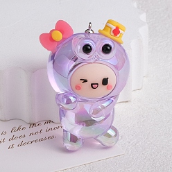 Средний Фиолетовый Непрозрачной акриловые большие подвески, лягушка, средне фиолетовый, 56x39x32 мм