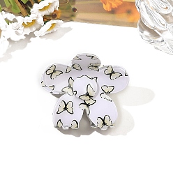 Светло-желтый Заколки для волос из ПВХ с цветком и бабочкой, аксессуары для волос для женщин и девочек, светло-желтый, 70x60 мм