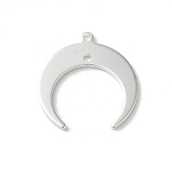 Посеребрённый Латунные подвески, Луна прелести, 925 серебро покрытием, 19x18x1 мм, отверстие : 1.2 мм