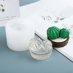 Белый Силиконовые формы для демонстрации кактусов своими руками, формы для литья смолы, для уф-смолы, изготовление ювелирных изделий из эпоксидной смолы, белые, 50 мм