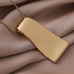 Золотой Винтажные 316 ожерелья с геометрическим волнистым трапециевидным кулоном из хирургической нержавеющей стали для женщин, золотые, 15.75 дюйм (40 см)