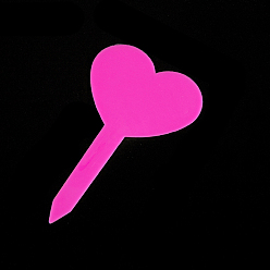 Темно-Розовый Пластиковые этикетки с растениями в форме сердца, для семян в горшках травы цветы овощи, темно-розовыми, 83x47 мм