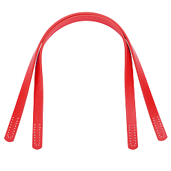 Темно-Красный Пришить ручки из искусственной кожи, для изготовления кошелька, темно-красный, 61.3~61.5x1.85x0.4 см, отверстие : 1.8 мм