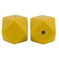 Золотистый Восьмиугольные бусины из пищевого силикона, золотые, 17 мм